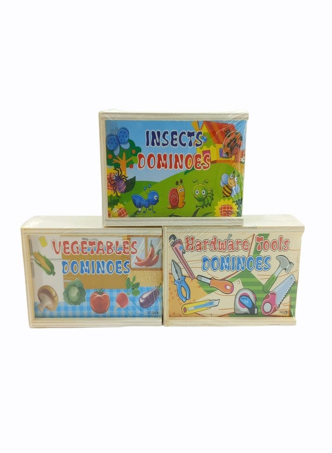 Folca® Wooden Game Set, Wooden Toy Children Educational Animal Recognition, (Insect, Hardware Tools,Vegetables) - Image 1